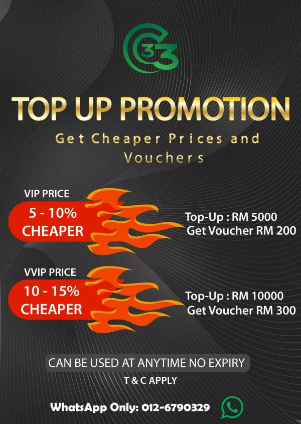Top-up promotion — cheaper prices & vouchers